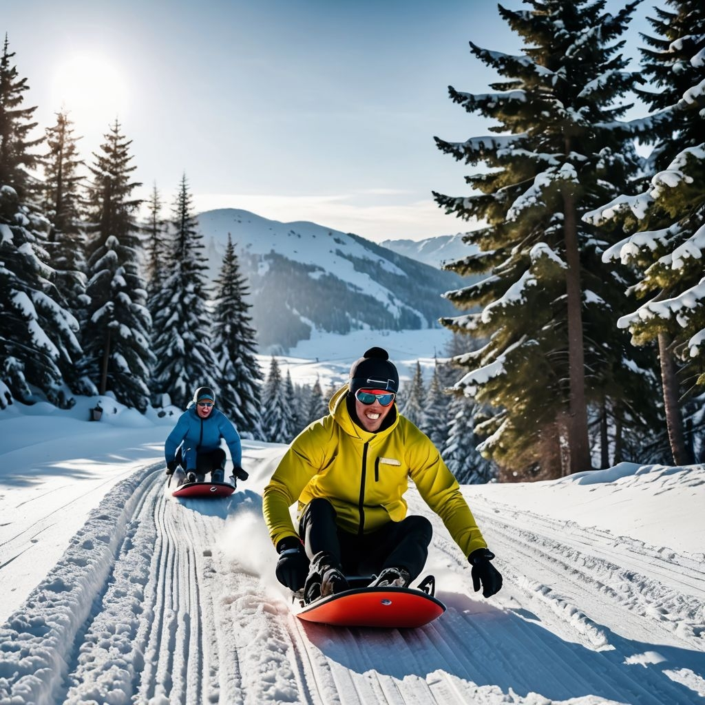 Ähnlich wie Rodeln, aber die Athleten fahren auf einem Schlitten, der flach (bauchfirst) ist.